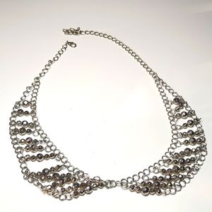 Silver tone Bob Collar Necklace
